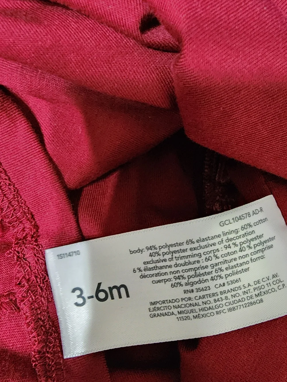 Carter's Child Of Mine 3-6 Months Burgundy Velvet Holiday Dress With Bloomer NWT